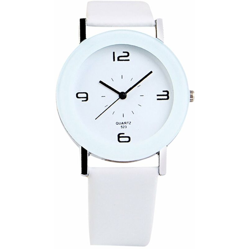 

Reloj de moda para mujer Reloj de pulsera elegante con correa de cuero redonda simple informal