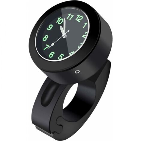 Reloj de montaje en manillar resistente al agua, reloj Universal para manillar de bicicleta y motocicleta, reloj luminoso de 7/8 "-1" (negro)