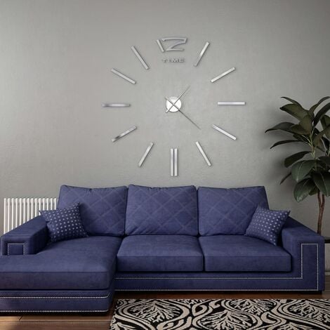 Reloj de Pared Numeros Adhesivos Aluminio XXL 100 cm