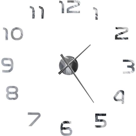 Reloj de pared 3D Diseño moderno 100 cm XXL Plata DEC022265