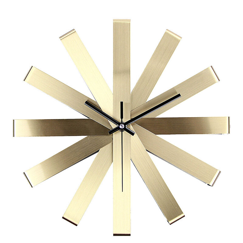 

Reloj de pared 3D reloj silencioso de acero inoxidable dorado 30cm