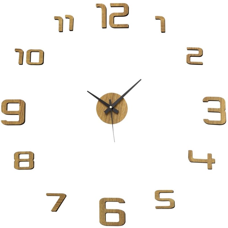 

Reloj de pared adhesivo moderno beige de polipropileno de 60 cm