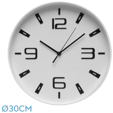 Reloj De Pared Aroa Blanco Movimiento Continuo 30d
