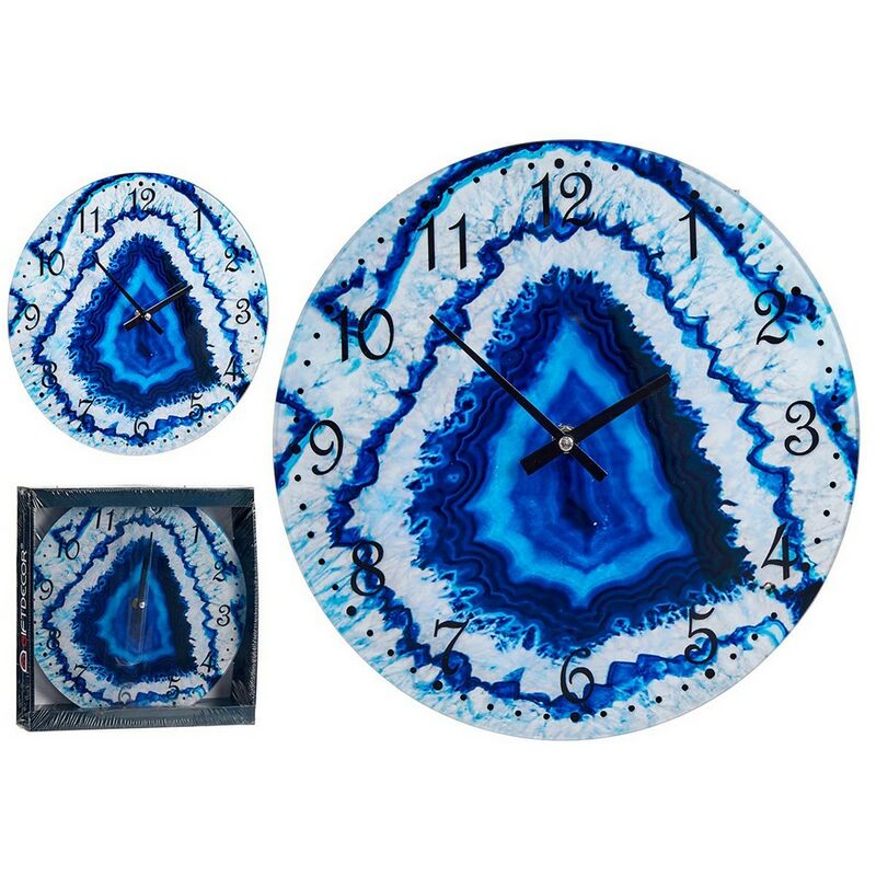 

BHD - Reloj de Pared Azul Cristal (30 x 4 x 30 cm)