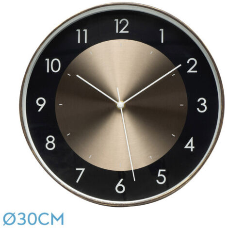 Reloj De Pared Berwin Aluminio-negro 30d Movimiento Continuo