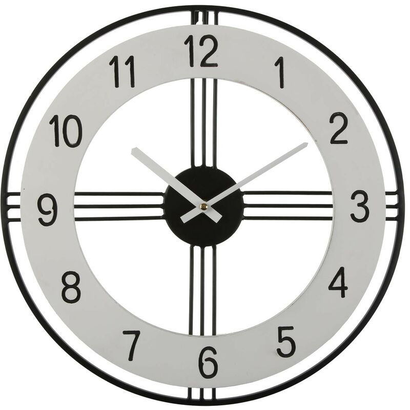 

Rogal - Reloj de pared blanco metal (40 x 40 x 4 cm)