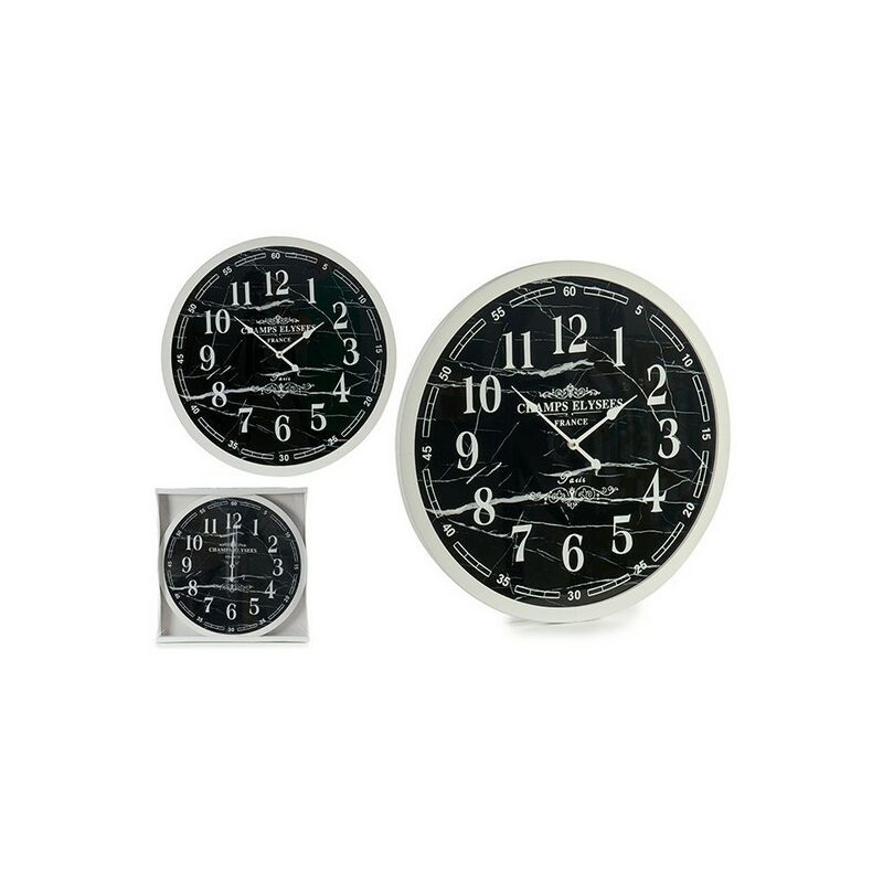 

Reloj de pared blanco negro (3,5 x 60 x 60 cm) - Rogal