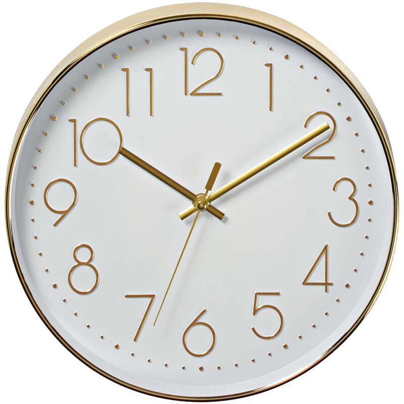 

Reloj de pared blanco y dorado ø30cm (Nedis CLWA015PC30GD)