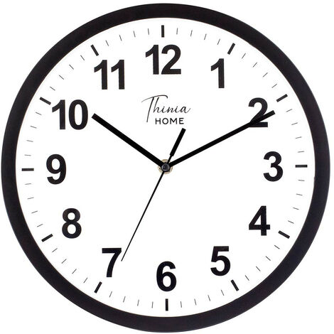 Reloj de Pared Clásico Negro con Esfera Blanca Ø30.5 cm Thinia Home - Blanco/Negro