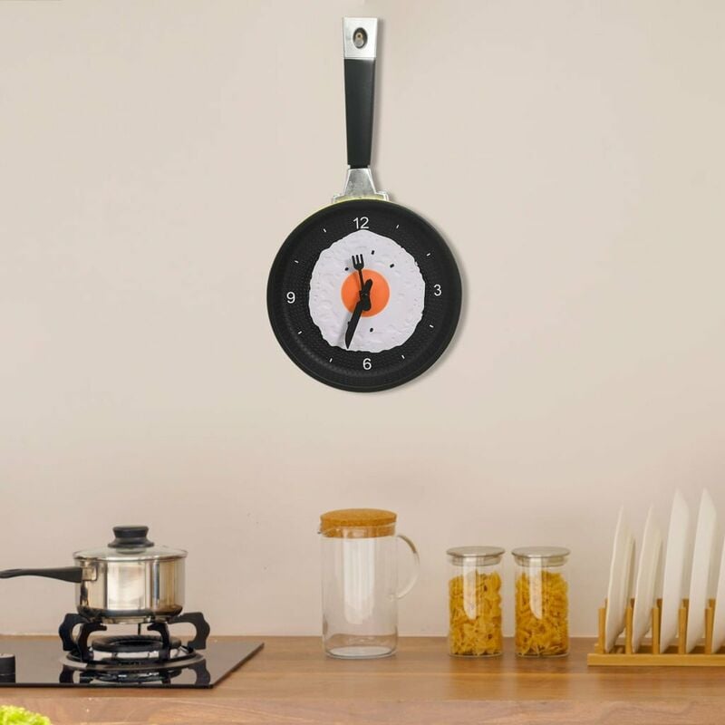 

Reloj de pared con diseno de sarten y huevo frito 18,8 cm