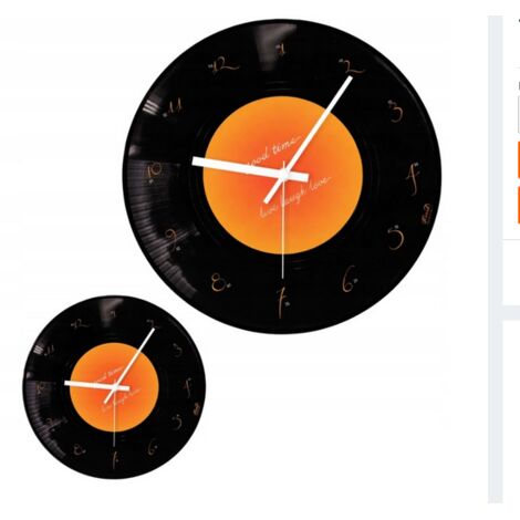 Reloj de pared con forma de disco de vinilo, idea de regalo decorativa.