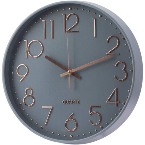 Reloj de pared Crediri, silencioso, funciona con pilas, de 12 pulgadas, diseño moderno de cuarzo, decorativo, para cocina y oficina.