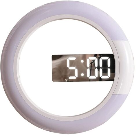 Reloj de pared de 30,5 cm, hueco, multifuncional, con 7 colores de luz y 3 niveles de visualización de temperatura, con mando a distancia.
