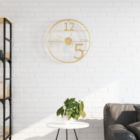 Reloj de pared de hierro dorado Ø50 cm vidaXL
