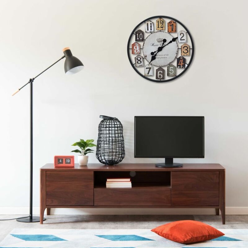 

Reloj de pared de hierro multicolor 51 cm