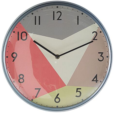 Relaxdays Reloj Pared Estilo Mancha de Pintura Color, a Pilas, sin Números,  Analógico, Cocina, Salón, 25x22