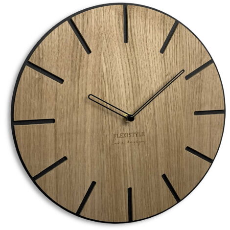 Reloj de pared de madera, arte en madera, 30 cm