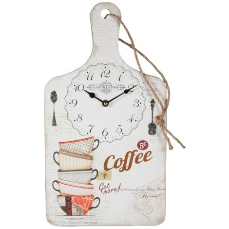 Reloj de pared de madera blanco 26x48x2