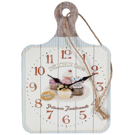 Reloj de pared de madera blanco 27x40x2