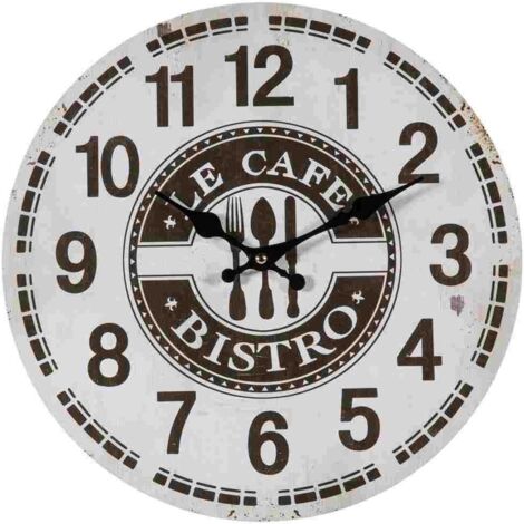 Reloj de pared de madera blanco d34x2