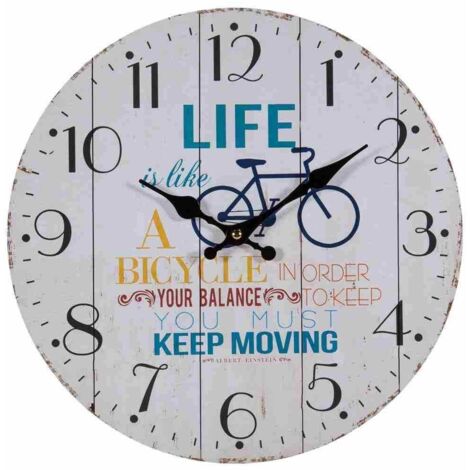 Reloj de pared de madera blanco d34x2