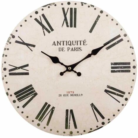 Reloj de pared de madera blanco d34x2