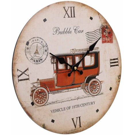Reloj de pared de madera blanco d34x2