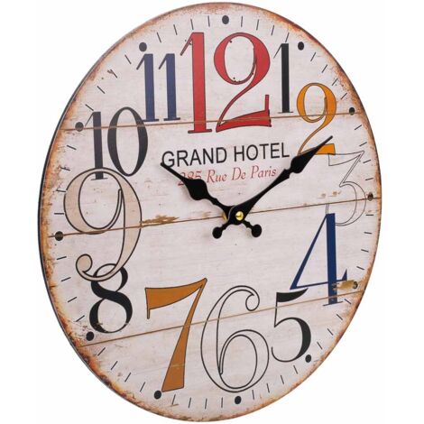 Reloj de pared de madera blanco d34x2