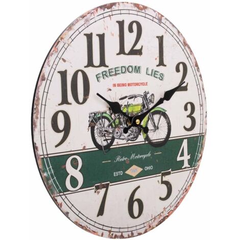 Reloj de pared de madera blanco d34x2