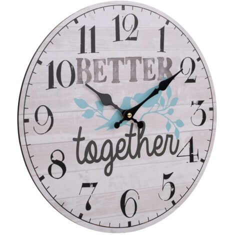 Reloj de pared de madera blanco d34x2