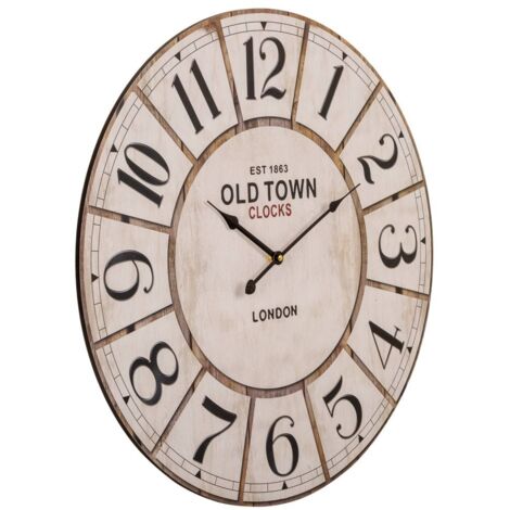 Reloj de pared de madera blanco d58x4,5