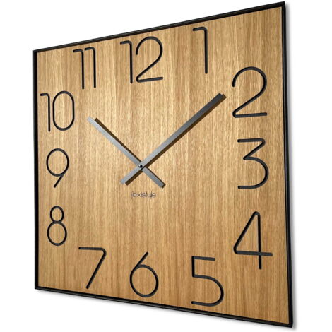 Reloj de pared de madera cuadrado de 60 cm