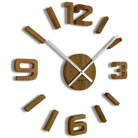 Reloj de pared de madera de roble EKO de 75 cm