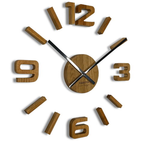 Reloj de pared de madera de roble EKO de 75 cm