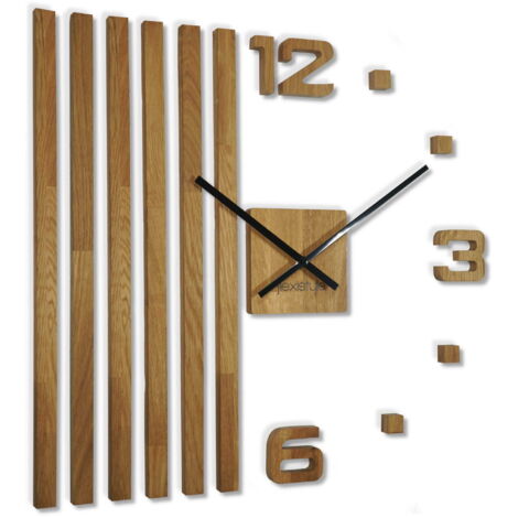 Reloj de pared de madera de roble LAMELE 60 cm