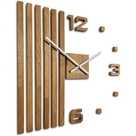 Reloj de pared de madera de roble LAMELE 60 cm
