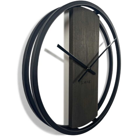 Reloj de pared de madera LOFT OVAL wengué 50 cm