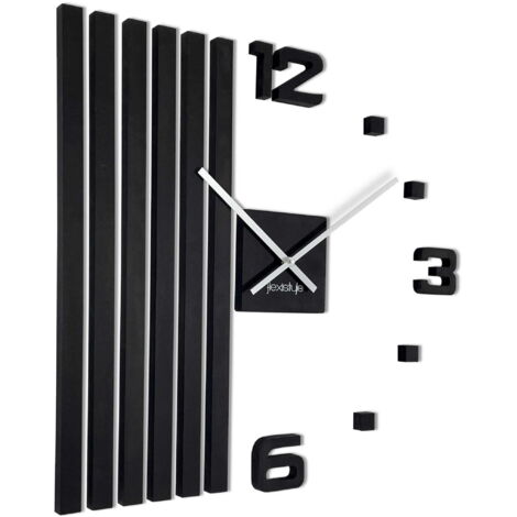 Reloj de pared de madera negra SLM de 60 cm