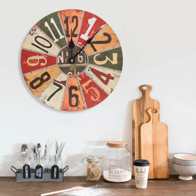 

Reloj de pared de MDF multicolor 30 cm