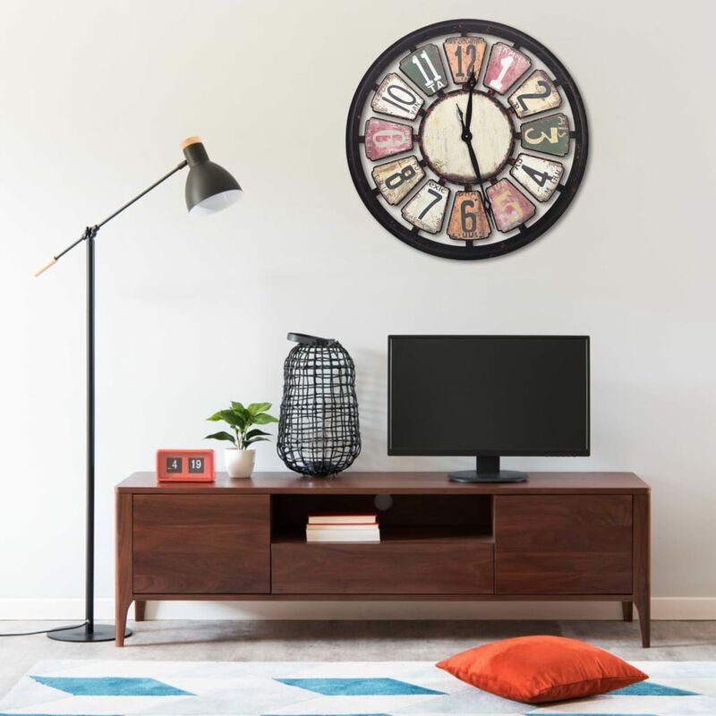 

Reloj de pared de MDF multicolor 80 cm - Multicolor