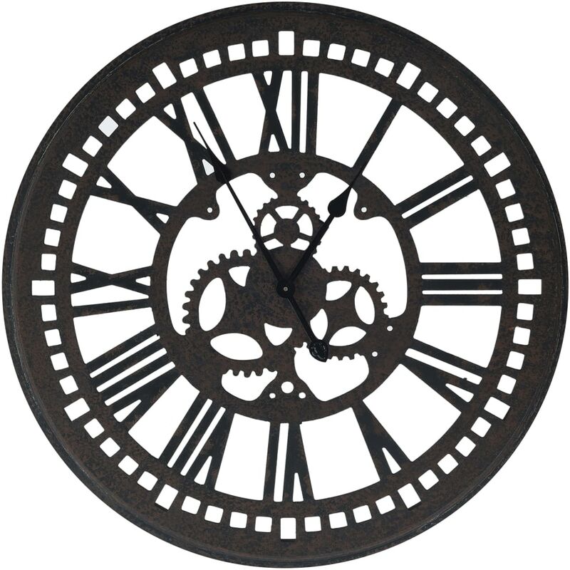 

vidaXL Reloj de pared de MDF negro 70 cm - Negro