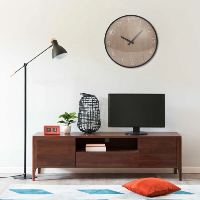 

Reloj de pared de MDF y metal marrón 42 cm - Marrón