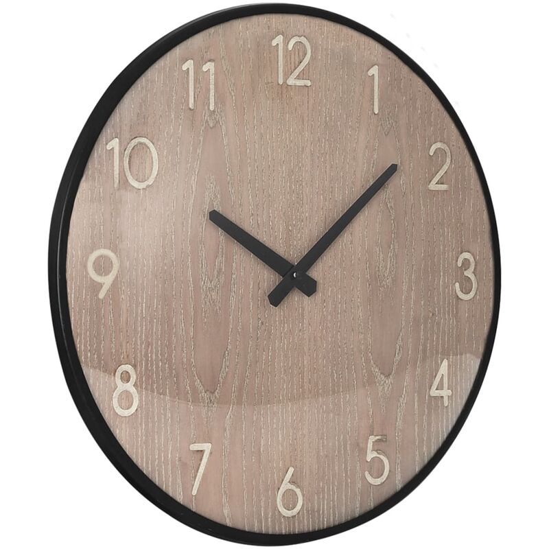 

vidaXL Reloj de pared de MDF y metal marrón 42 cm - Marrón