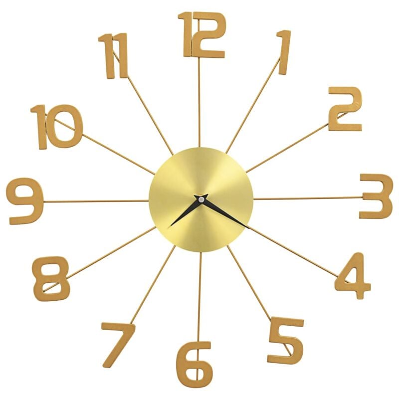 

vidaXL Reloj de pared de metal dorado 50 cm - Oro