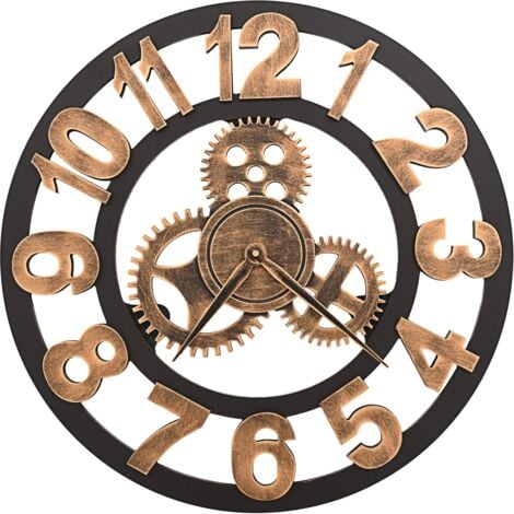 Reloj de pared de metal dorado y negro 58 cm vidaXL