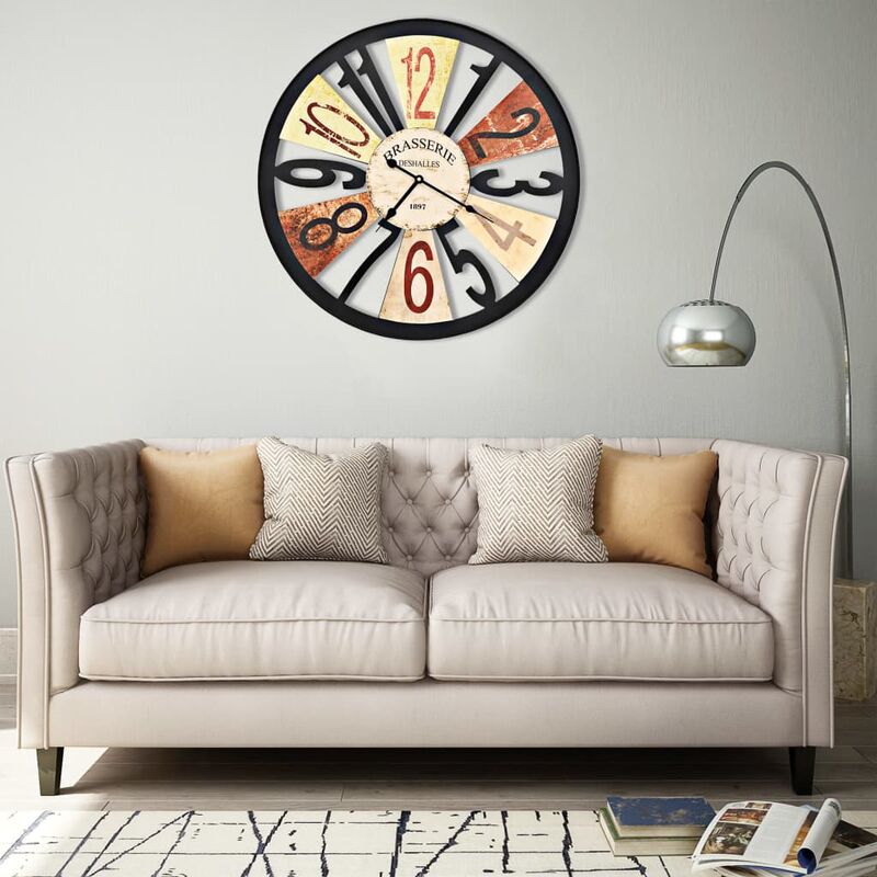 

Reloj de pared de metal multicolor 60 cm