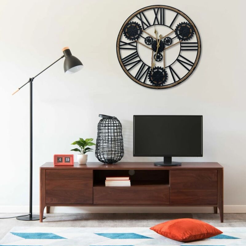 

Reloj de pared de metal negro 70 cm