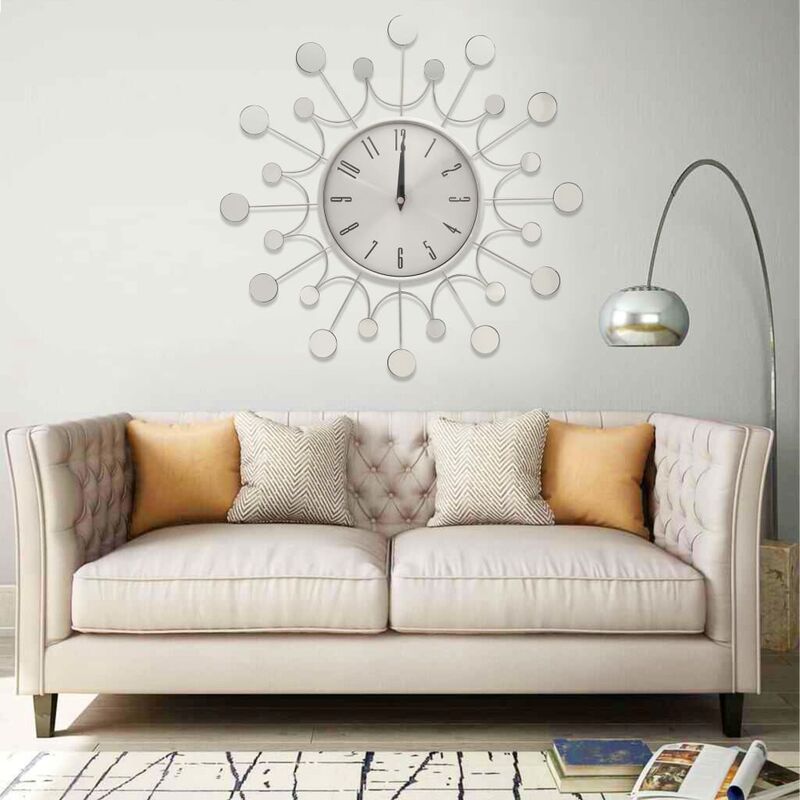 

Reloj de pared de metal plateado 40 cm