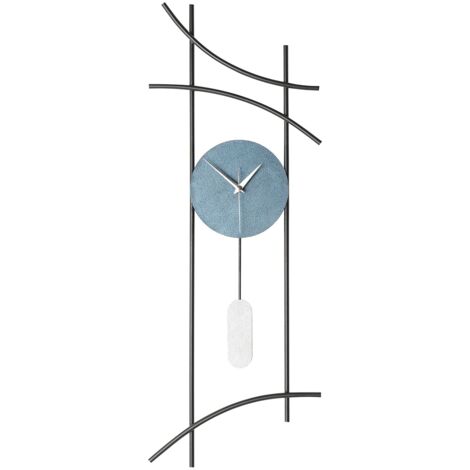 Reloj de pared de metal, reloj decorativo, estilo industrial. Clock Azul Gris