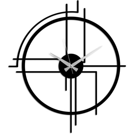 Reloj de pared de metal, reloj decorativo, estilo industrial. Clock Negro